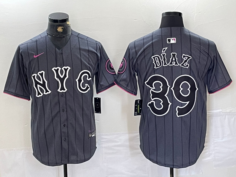 Men's New York Mets Edwin Diaz #39 Graphite 2024 City Connect Limited Jersey